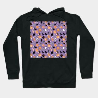 Halloween Pattern Purple Orange Black Hoodie